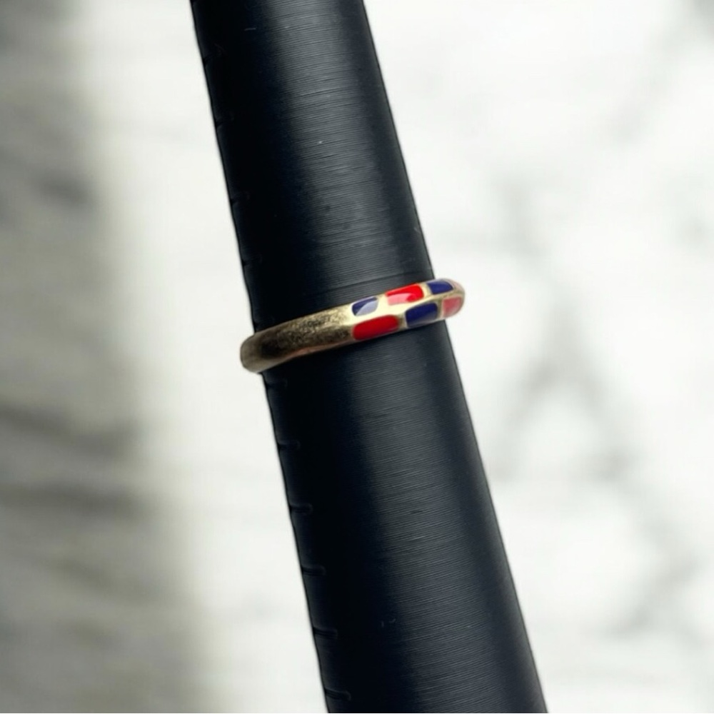 Colorful Geometric Enamel Ring - Picture 2 of 3